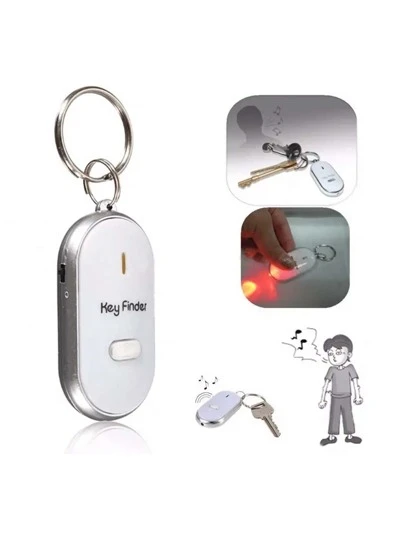 1 pieza Localizador inalámbrico de llaves con silbato anti-pérdida, con detección de audio y luz LED, regalo para encontrar llaves/control remoto, control de sonido (incluye batería), accesorios de coche de Halloween, dije de bolso, lindo gótico Y2k