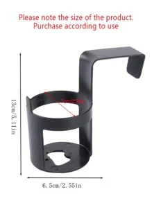 1入組ABS便攜車飲料架 - 黑色 - 查看 5