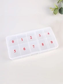 1 pièce Grande boîte de rangement pour nail art avec 10 compartiments, organisateur de bijoux transparent pour faux ongles, accessoires de nail art, décoration de strass, stockage d'ongles à clipser, étui à outils pour ongles, fournitures pour ongles, outils pour ongles, outils de nail art, rentrée scolaire, ongles, outils pour ongles à clipser