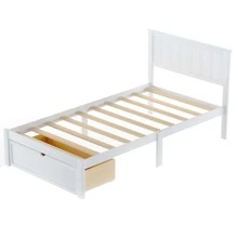 Nestfair Twin Size Platform Bed with Drawer