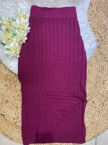 Women Sweater Skirts - Màu hồng gỉ - Xem 2