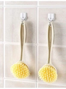 1 Pièce Brosse De Nettoyage De Cuisine, Avec Manche Long Pour Laver Les Plats, Poêles, Planches À Découper, Non Facile À Coller L'huile, Brosse De Récurage De Cuisine En Plastique, Design Suspendu Pour Le Nettoyage De La Cuisinière