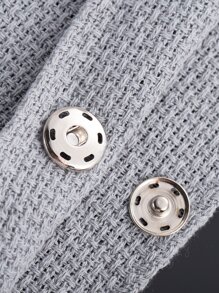 50pcs Small Hidden Snap Buttons Clothes Fasteners Round Metal Snap Fasteners Accessories - Silver - View 2