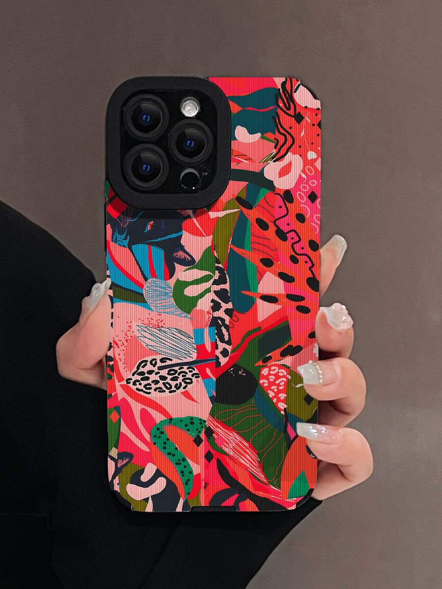 Leaf Pattern Phone Case - Multicolor - View 1