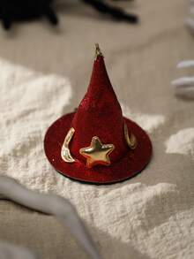 1入組萬聖節紅帽造型髮夾髮飾,適用於節慶、派對、聚會