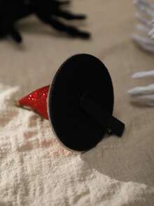 1入組萬聖節紅帽造型髮夾髮飾,適用於節慶、派對、聚會