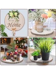 6pcs/Pack 7-8 Inches Wood Slices Large Natural Wood Rounds Centerpiece Decoration Wood Circles Rustic Wood Slices For Centerpiece Decoration, Wedding, Party, Diy, Craft, Wood Decor