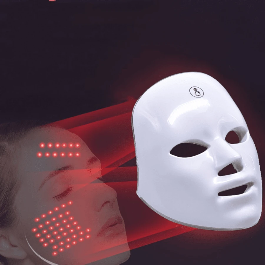 7色led美容面膜,清透肌膚,抗皺美容 - 白色 - 查看 1