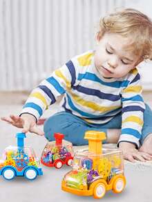 1入兒童按壓式慣性擺輪車玩具,隨機顏色 - 紅色 - 查看 3