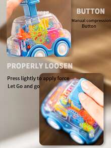 1入兒童按壓式慣性擺輪車玩具,隨機顏色 - 紅色 - 查看 6