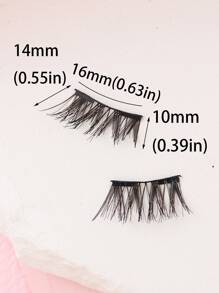 Magnetic Eyelashes Natural Look, 1pair Soft & Natural Look & Reusable False Eyelashes - Black - View 4