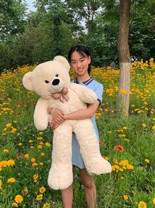 Lee's Brothers 1入組100CM大尺寸可愛毛絨絨毛熊,完美節日禮物適用於兒童 - 米色 - 查看 1