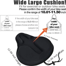 Bike Seat Cushion, Gel Padded Bike Seat Cover For Men Women Comfort, Extra Soft Exercise Bicycle Seat Cover For Outdoor Cycling - 黑色 - 查看 9