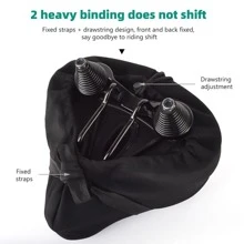 Bike Seat Cushion, Gel Padded Bike Seat Cover For Men Women Comfort, Extra Soft Exercise Bicycle Seat Cover For Outdoor Cycling - 黑色 - 查看 10