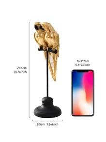 1入abs鸚鵡家居裝飾手工藝品站在樹枝上,適合於家居、商店、餐廳、辦公室等多種場合。 - 金色 - 查看 4