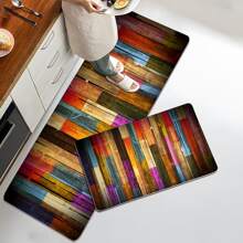 1 Stück Heimdekoration, Raumdekoration, Gartendekoration, Gartenmatte, Badezimmerdekoration, Badezimmermatte, rutschfeste Badmatte, Küchendekoration, Küchenmatte, Badezimmerset, Geschenk, Eingangsmatte, Flurdekoration, weiche Plüschoberfläche, Anti-Ermüdungsmatte, farbiges Holzmaserungsmuster Matte