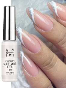 White Nail Art Gel Liner Nail Polish Solid Color Glitter UV Gel Soak Off Spider Gel For Manicure DIY Painting Hook Line Nail Supplies