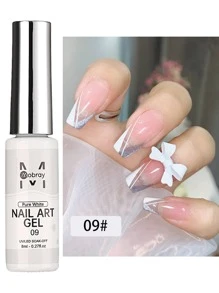 White Nail Art Gel Liner Nail Polish Solid Color Glitter UV Gel Soak Off Spider Gel For Manicure DIY Painting Hook Line Nail Supplies