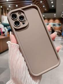 1pc Bamboo Material Phone Case Compatible With Iphone - Brown - View 3