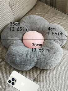 1pc Flower Design Plush Pet Bed For Dog And Cat For Sleeping - Grey - View 2