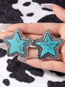 Bông tai stud - Màu ngọc lam - Xem 1