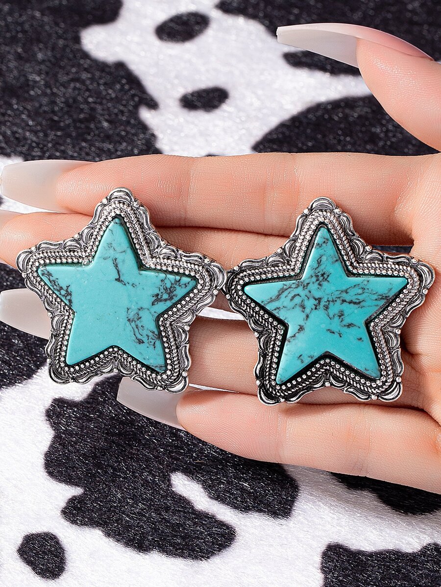 Bông tai stud - Màu ngọc lam - Xem 1