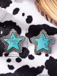 Bông tai stud - Màu ngọc lam - Xem 3