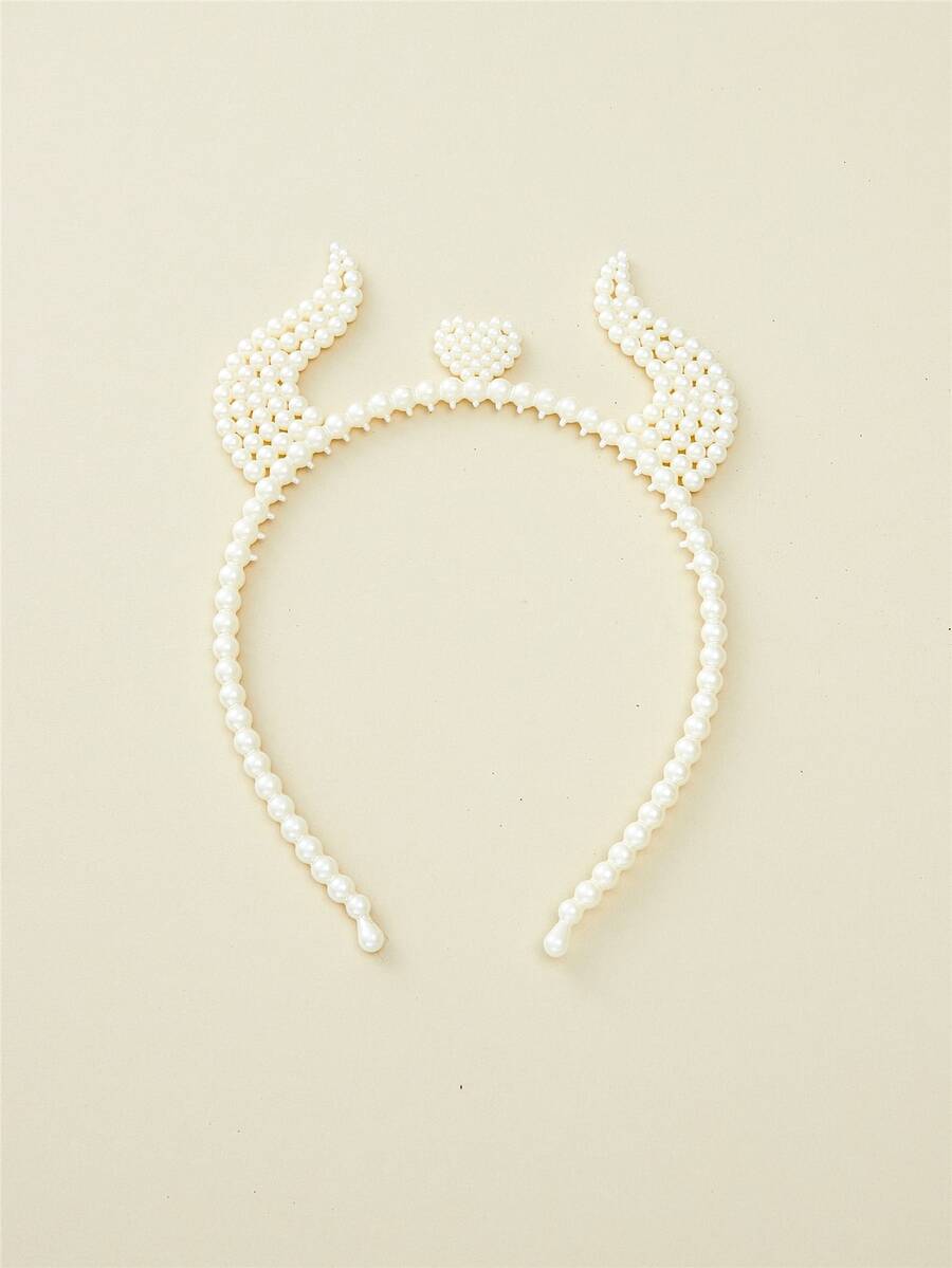 1入組復古珍珠貓耳女式髮帶，Ins 風格髮飾