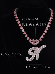 Cadena de eslabones Iced Out para hombres y mujeres, Collares de cadena de letra de Hip Hop, Colgantes de encantos de boca de labios Joyas Regalos para chicas - Plateado - Ver 7