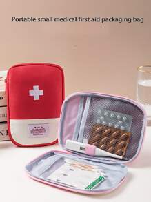 迷你急救箱,防水硬殼小殼套-完美適合旅行,戶外,家庭,辦公室,野營,遠足,車 - 紅色 - 查看 2