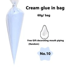 1入組馬卡龍色系模擬60g袋裝膠水,diy手機殼膠水,附帶1只花嘴裝飾材料diy髮夾 - 10號 - 查看 2