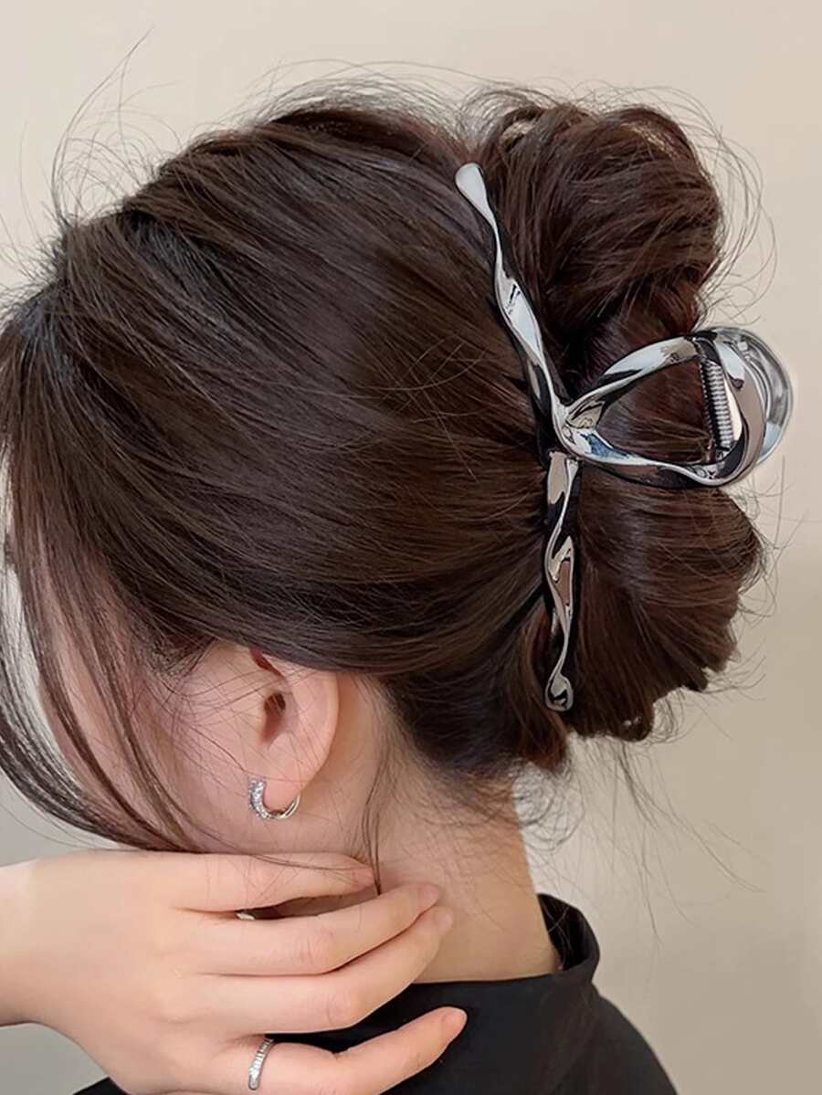 1 件大号金属发夹，适合女士，发夹，适合盘发 - 黑色 - 查看 1