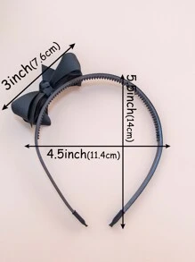 4入組兒童3英寸純色絲帶蝴蝶結牙齒頭箍,適用於所有季節的學校或家庭,可愛的髮飾