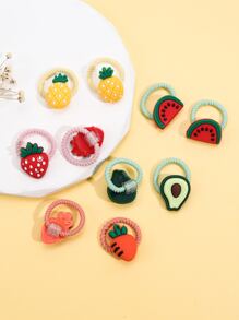 10 pcs Karet Rambut Kecil Elastis Tinggi untuk Bayi Perempuan dengan Dekorasi Bunga & Lebah, Band Karet Hiasan Hewan Lucu untuk Kuncir Kuda Tinggi dan Kepang, Cocok untuk Pemakaian Harian & Dekorasi Pesta - MultiWarna - View 5