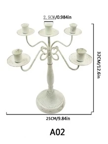1入組復古鍛鐵多種頭燭台,家庭客廳餐具桌子裝飾用品和禮品配件 - 彩色 - 查看 10