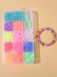 Set de 13 compartimentos con círculos de piel de colores variados para hacer pulseras, collares y anillos DIY, juguete de rompecabezas y suministros para hacer joyas
