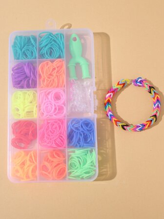 13-Compartment Mixed Color Bracelet/Necklace/Ring DIY Craft Leather Circle Set, Puzzle Toy & Jewelry Making Supplies
