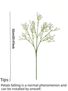1pc 3-branches Artificial Baby's Breath Flower - White - View 5
