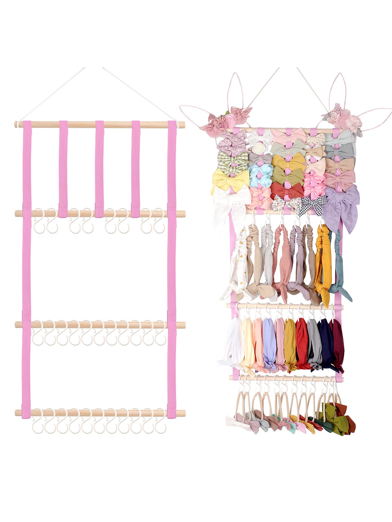 1pc Baby Pink Assemblyfree Hair Accessory Storage Bag With 30 Plastic