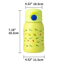 Miniso Insulated Mug With Straw, Free Adjustable Strap Easy To Carry And Protective Mug Cover For Drop Protection, Stainless Steel Leak-Proof Steel Mug 500mLr - Yellow - View 4