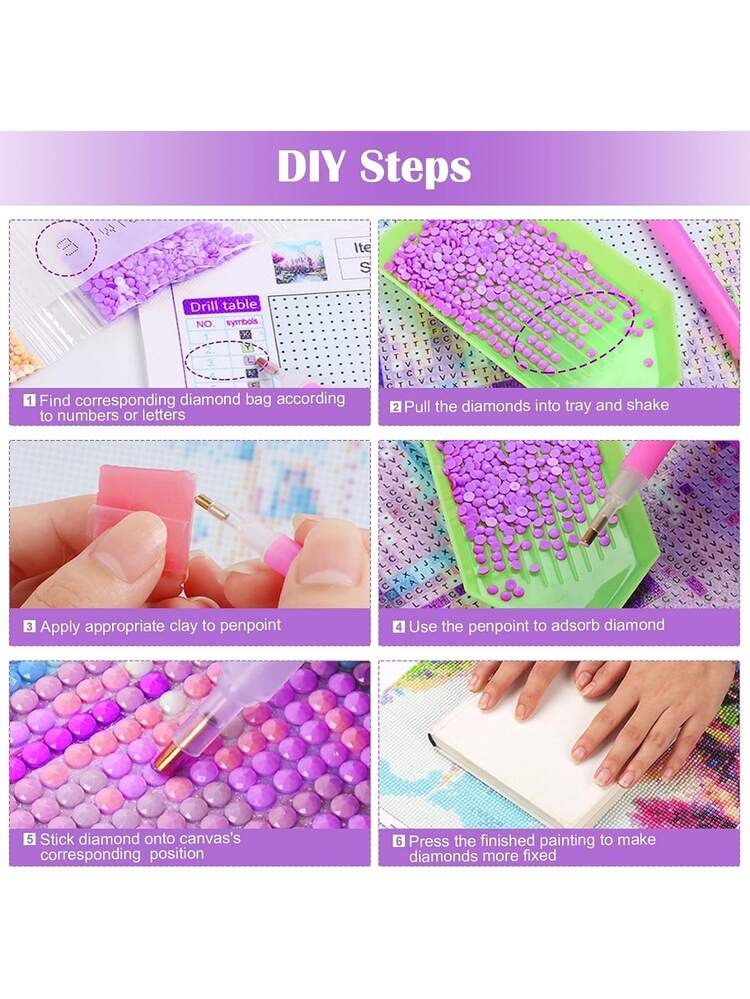 Kit di pittura con diamanti per bambini 5D Paint by Numbers mosaico diamanti adesivi fai da te puntini arte e artigianato kit per ragazze bambini adulti principianti principessa