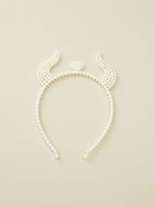 1入組復古珍珠貓耳女式髮帶，Ins 風格髮飾