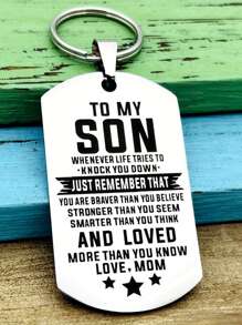 1pc Creative Inspirational Keychain, Birthday/graduation Gift From Parents To Daughter/son - Silver - View 2