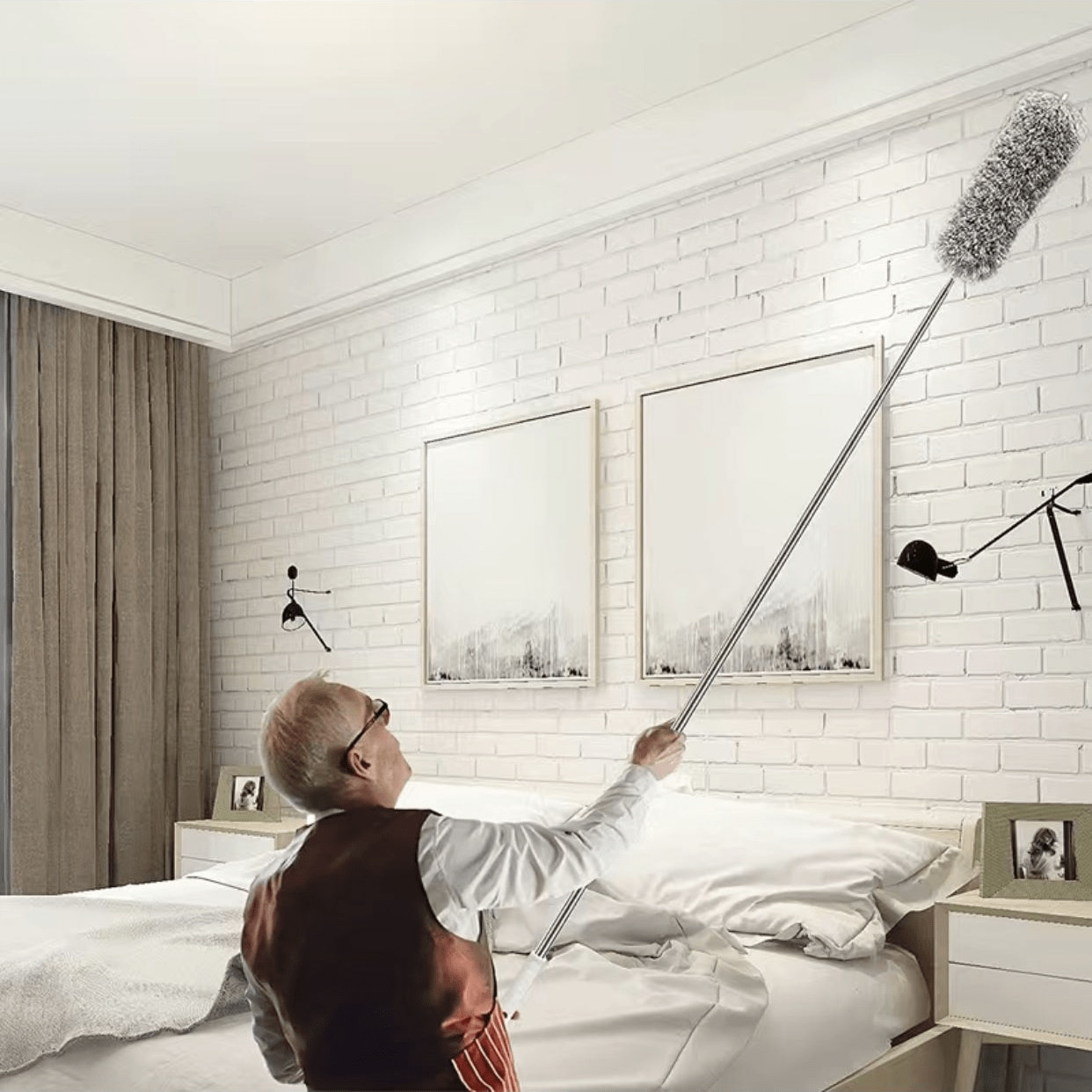 Ceiling Broom With Telescopic Handle, Cleaning Tool For Removing