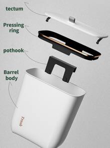 1入組便攜白色極簡風格壁掛式垃圾筒 - 白色 - 查看 8