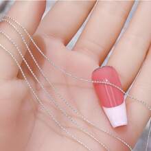 1米/包 0.8毫米 银质美甲串珠链，DIY 珠宝制作 指甲饰品 指甲宝石 美甲用品 指甲