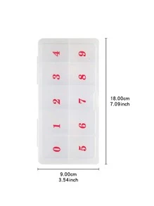 1 pièce Grande boîte de rangement pour nail art avec 10 compartiments, organisateur de bijoux transparent pour faux ongles, accessoires de nail art, décoration de strass, stockage d'ongles à clipser, étui à outils pour ongles, fournitures pour ongles, outils pour ongles, outils de nail art, rentrée scolaire, ongles, outils pour ongles à clipser