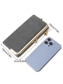 MIYIN Fashionable Retro Bifold Zipper Wallet, Women's Wallet With Card Slots And ID Window, Minimalist PU Leather Long Wallet, Suitable For Women's Daily Use, Suitable For Girls, Ladies, Dorm, School, College, Back To School, Grey - Grey - View 7