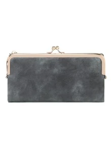 MIYIN Fashionable Retro Bifold Zipper Wallet, Women's Wallet With Card Slots And ID Window, Minimalist PU Leather Long Wallet, Suitable For Women's Daily Use, Suitable For Girls, Ladies, Dorm, School, College, Back To School, Grey - Grey - View 4