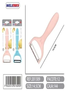 Pelador de Papas y Verduras de Acero Inoxidable - Rosa - Ver 4